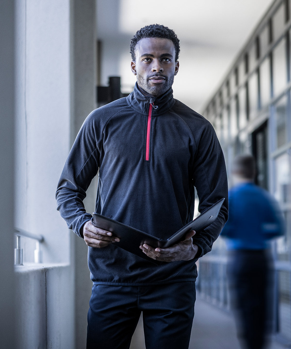 Regatta Professional Navigate half-zip fleece Black/Classic Red