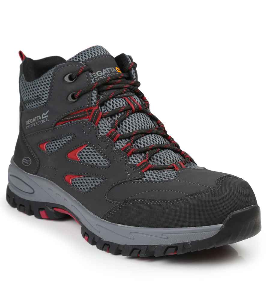 Regatta Safety Footwear Regatta Safety Footwear Mudstone S1P Safety Hikers Ash/Rio Red