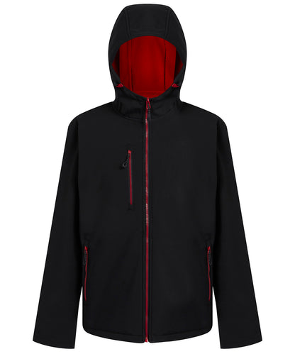 Regatta Professional Navigate 2-layer hooded softshell jacket Black/Classic Red