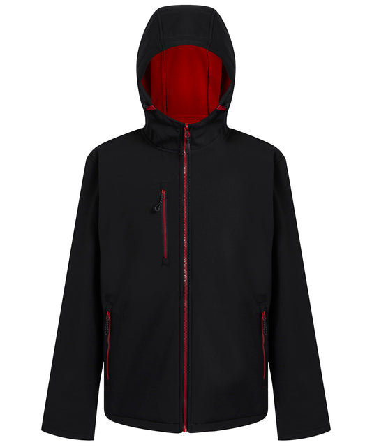 Regatta Professional Navigate 2-layer hooded softshell jacket Black/Classic Red