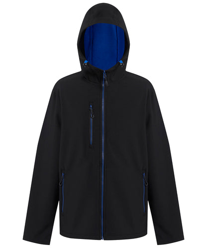 Regatta Professional Navigate 2-layer hooded softshell jacket Black/New Royal