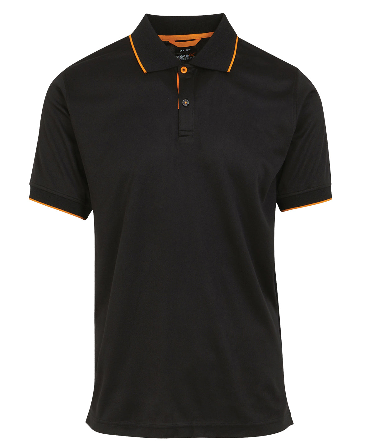 Regatta Professional Navigate short sleeve polo Black/Orange Pop
