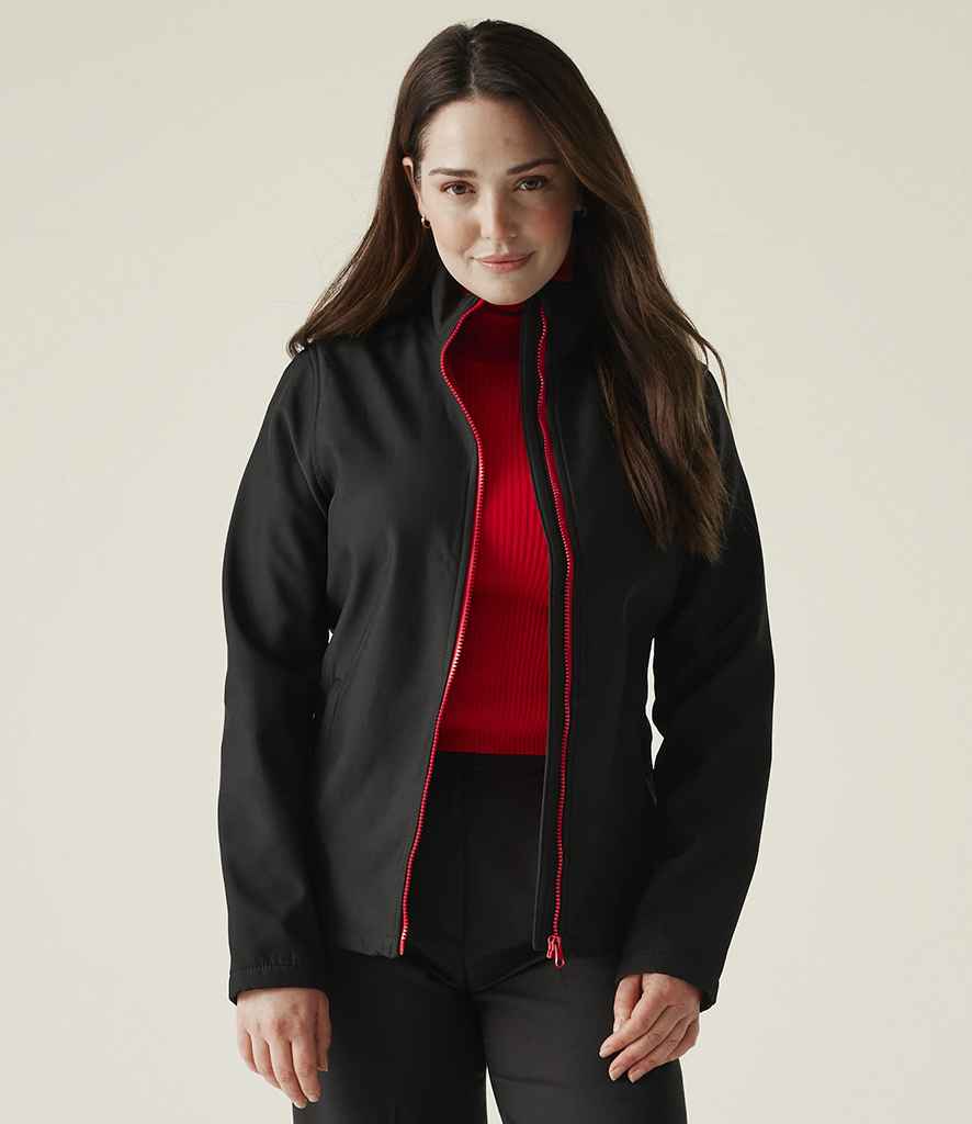 Regatta Professional Regatta Ladies Ablaze Printable Soft Shell Jacket Black/Classic Red