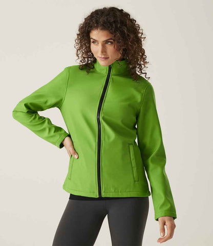 Regatta Professional Regatta Ladies Ablaze Printable Soft Shell Jacket Extreme Green/Black