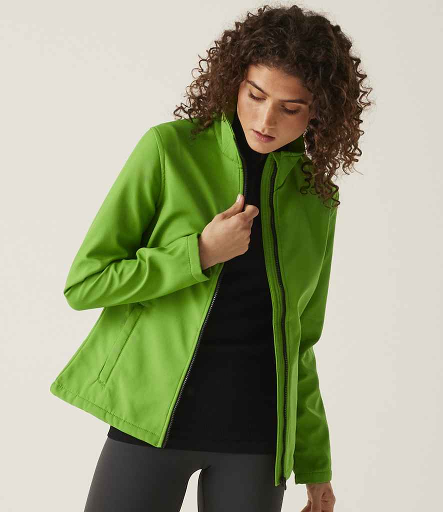 Regatta Professional Regatta Ladies Ablaze Printable Soft Shell Jacket Extreme Green/Black