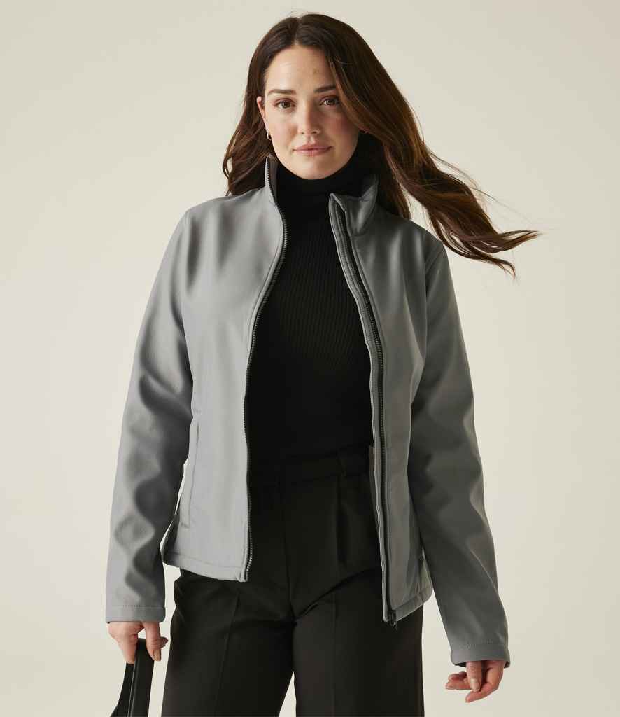 Regatta Professional Regatta Ladies Ablaze Printable Soft Shell Jacket Rock Grey/Black