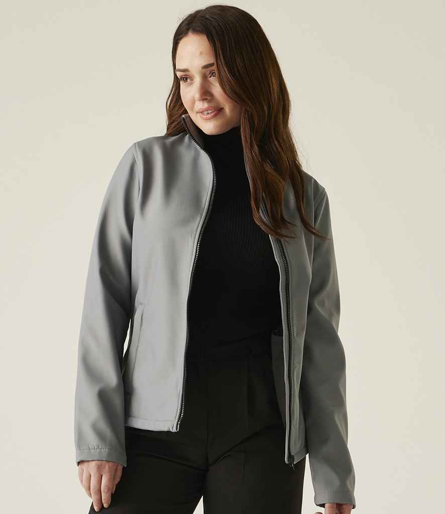 Regatta Professional Regatta Ladies Ablaze Printable Soft Shell Jacket Rock Grey/Black
