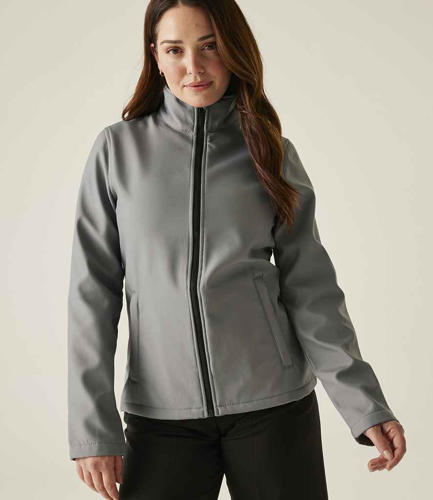 Regatta Professional Regatta Ladies Ablaze Printable Soft Shell Jacket Rock Grey/Black