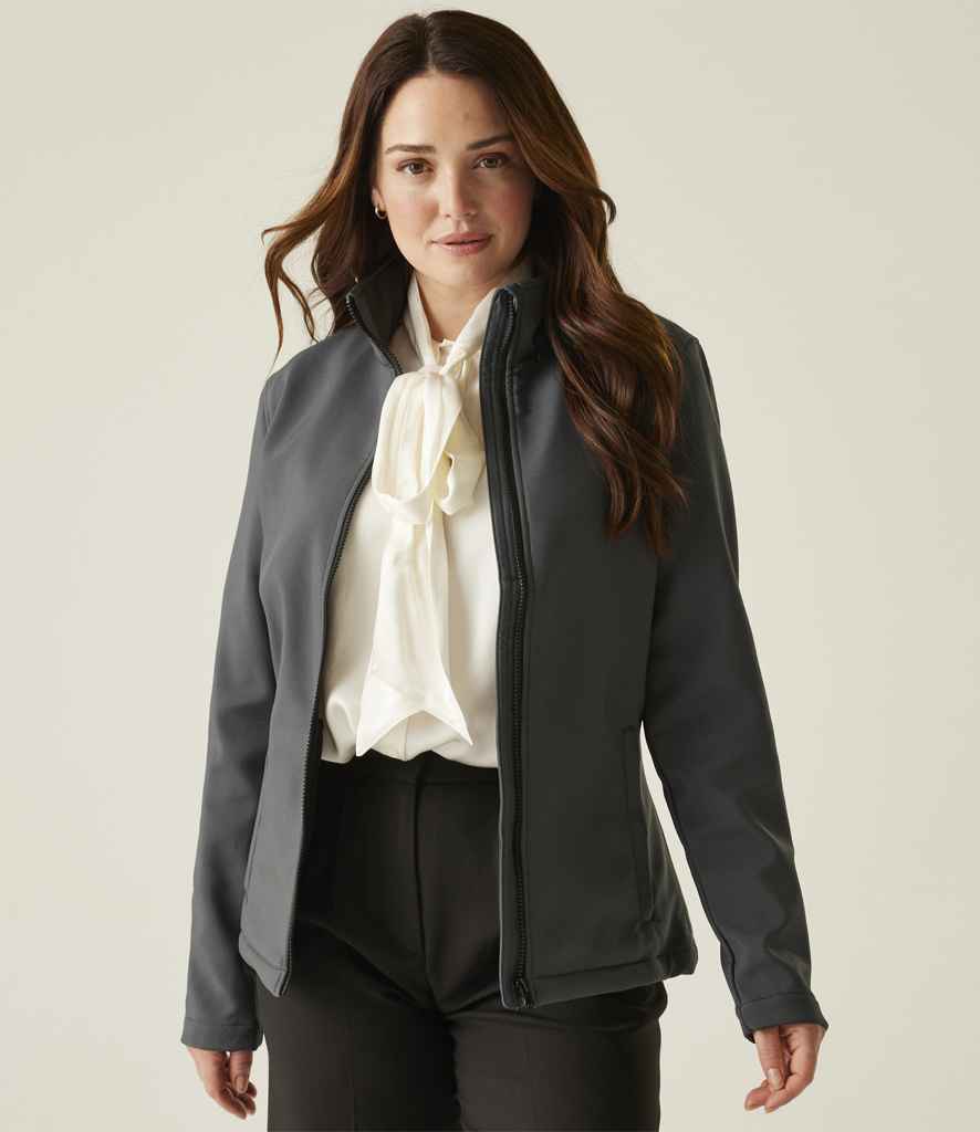 Regatta Professional Regatta Ladies Ablaze Printable Soft Shell Jacket Seal Grey/Black