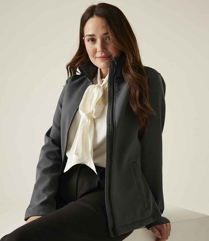 Regatta Professional Regatta Ladies Ablaze Printable Soft Shell Jacket Seal Grey/Black