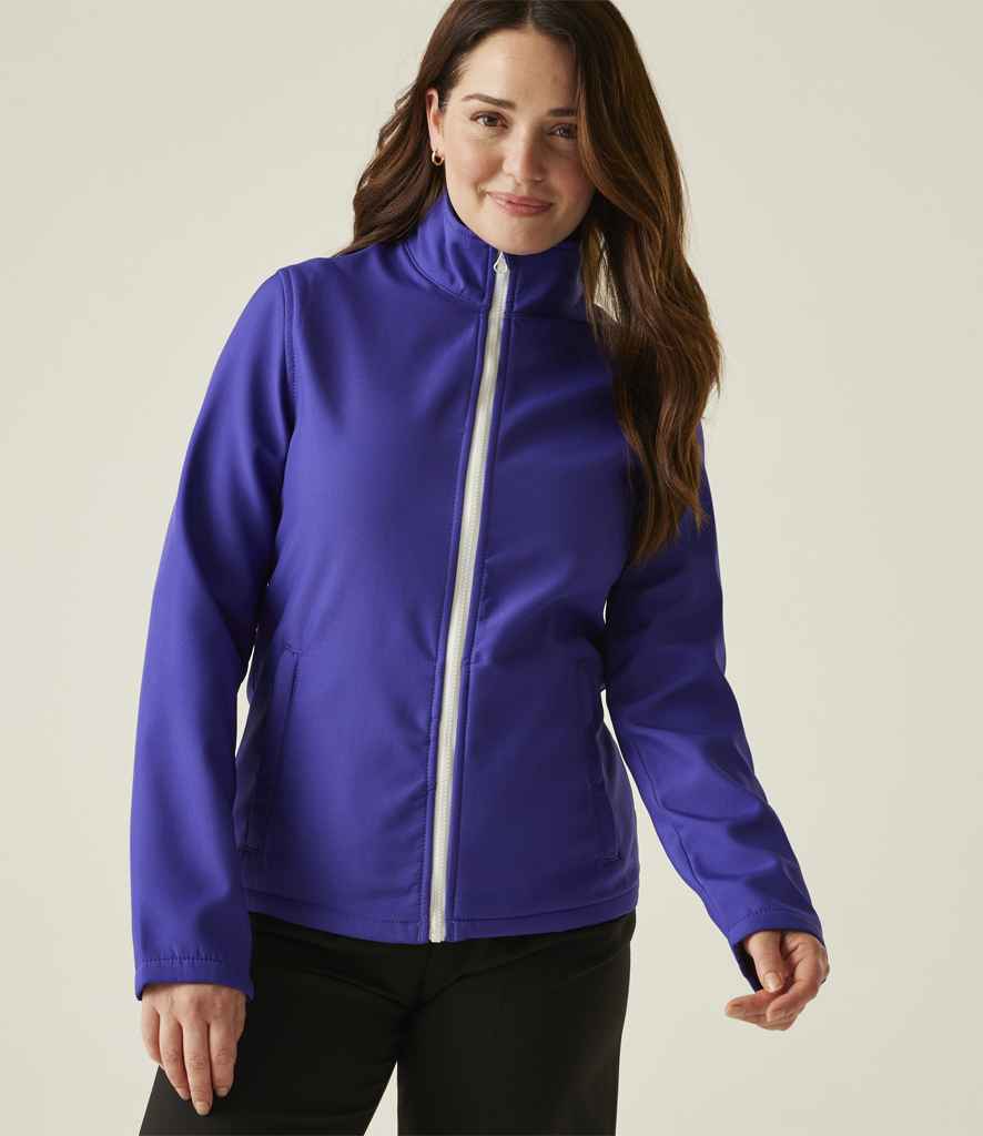 Regatta Professional Regatta Ladies Ablaze Printable Soft Shell Jacket Vibrant Purple/Black