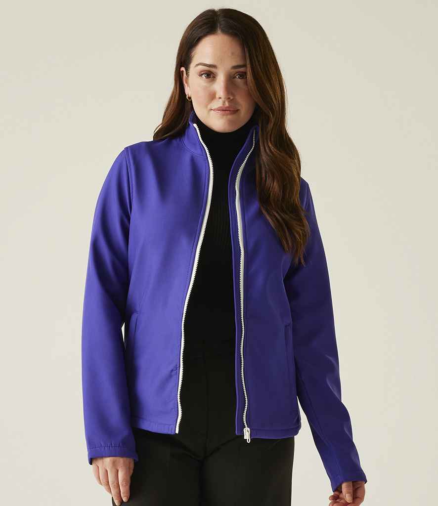 Regatta Professional Regatta Ladies Ablaze Printable Soft Shell Jacket Vibrant Purple/Black
