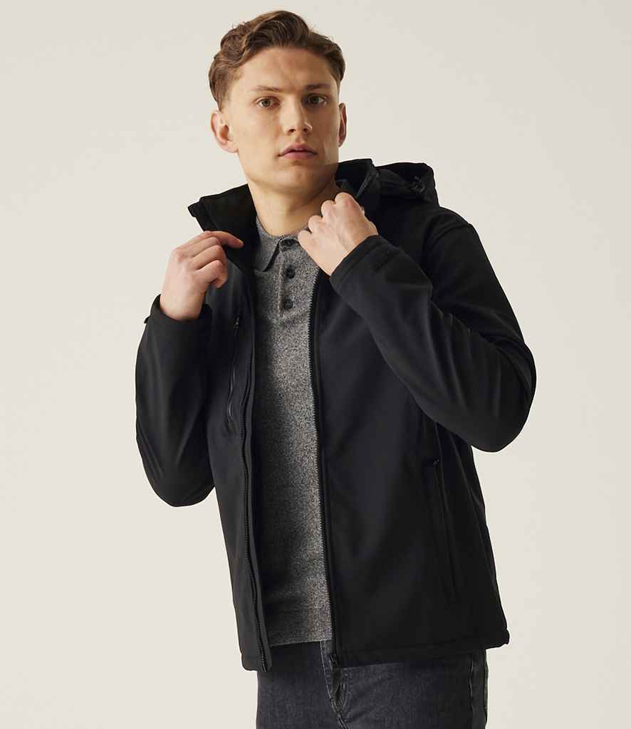 Regatta Professional Regatta Venturer Three Layer Hooded Soft Shell Jacket Black/Black