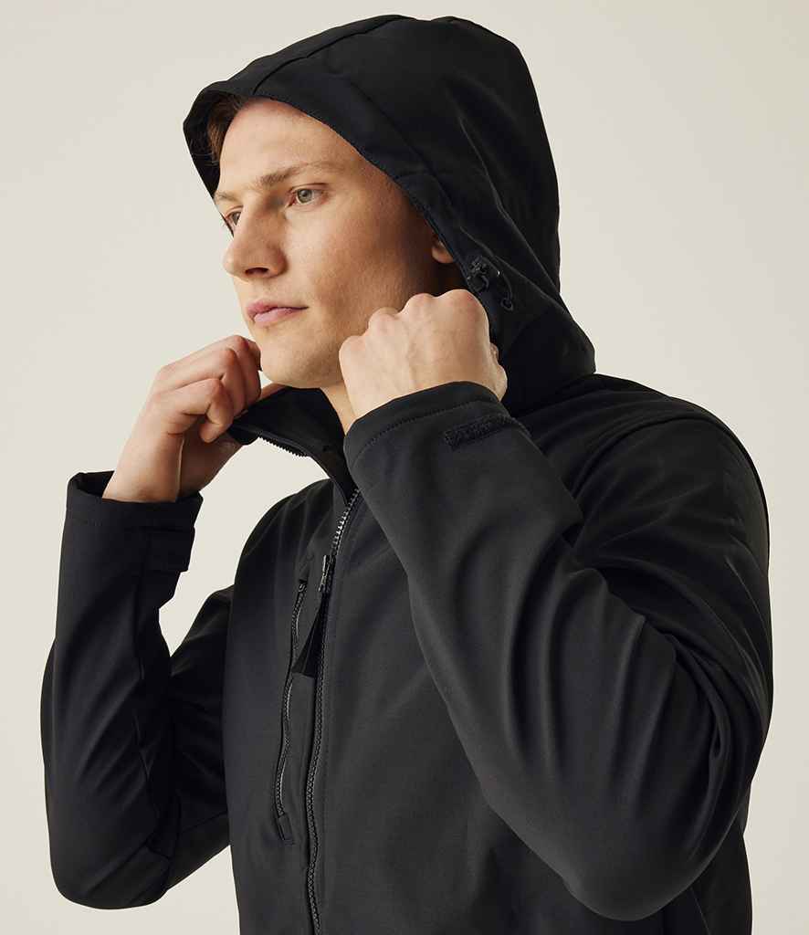 Regatta Professional Regatta Venturer Three Layer Hooded Soft Shell Jacket Black/Black