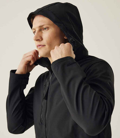 Regatta Professional Regatta Venturer Three Layer Hooded Soft Shell Jacket Black/Black