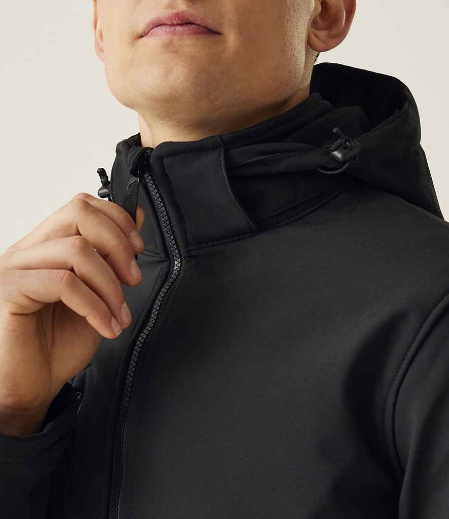 Regatta Professional Regatta Venturer Three Layer Hooded Soft Shell Jacket Black/Black