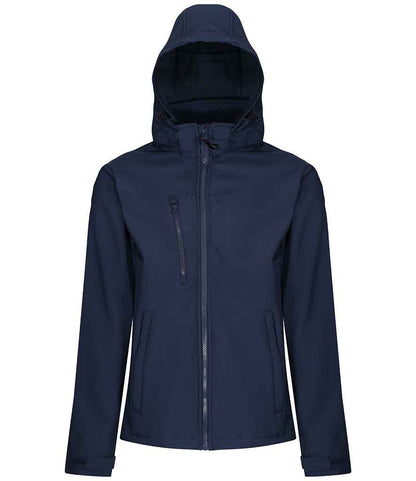 Regatta Venturer Three Layer Hooded Soft Shell Jacket in Navy/Navy