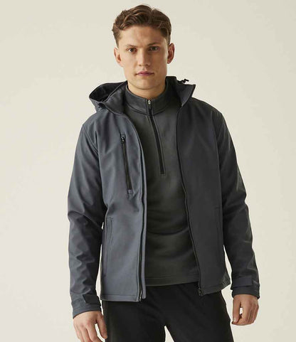Regatta Professional Regatta Venturer Three Layer Hooded Soft Shell Jacket Seal Grey/Black