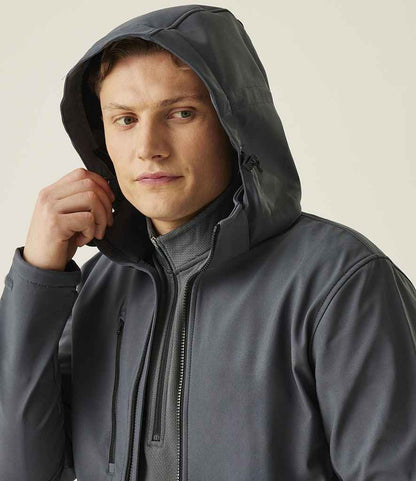 Regatta Professional Regatta Venturer Three Layer Hooded Soft Shell Jacket Seal Grey/Black