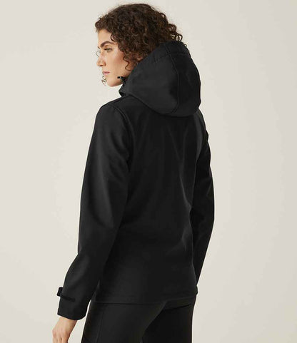 Regatta Professional Regatta Ladies Venturer Three Layer Hooded Soft Shell Jacket Black/Black