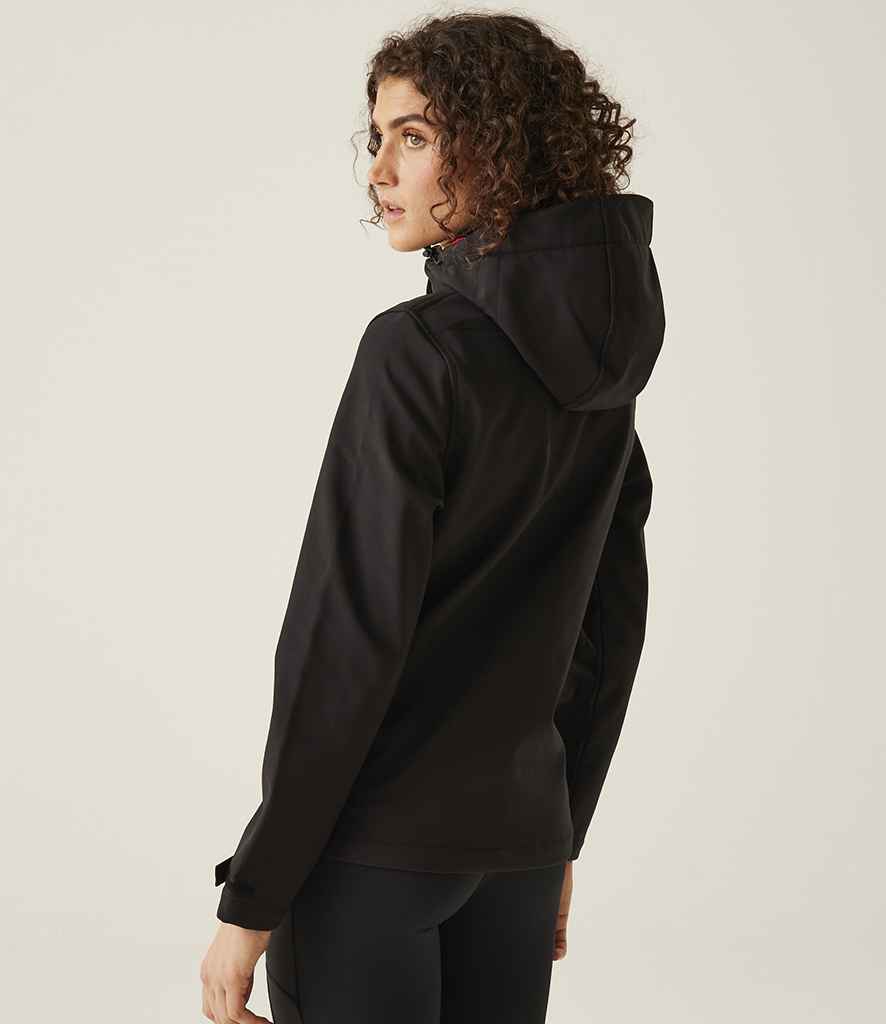 Regatta Professional Regatta Ladies Venturer Three Layer Hooded Soft Shell Jacket Black/Classic Red