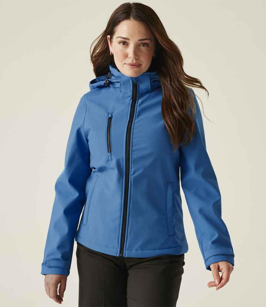 Regatta Professional Regatta Ladies Venturer Three Layer Hooded Soft Shell Jacket French Blue/Navy