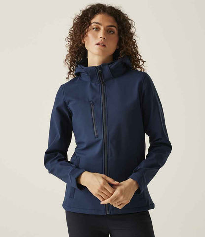 Regatta Professional Regatta Ladies Venturer Three Layer Hooded Soft Shell Jacket Navy/Navy
