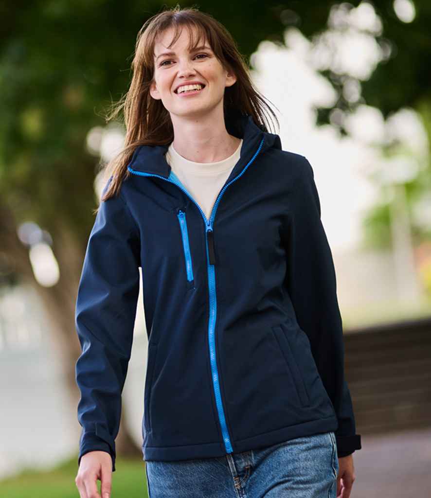 Regatta Professional Regatta Ladies Venturer Three Layer Hooded Soft Shell Jacket Navy/French Blue