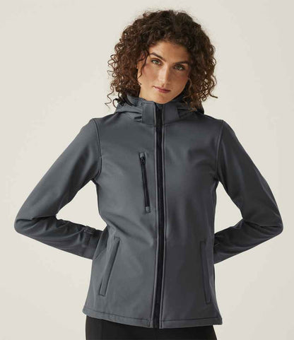 Regatta Ladies Venturer Three Layer Hooded Soft Shell Jacket - model image