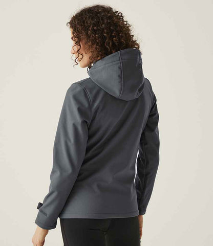 Regatta Professional Regatta Ladies Venturer Three Layer Hooded Soft Shell Jacket Seal Grey/Black