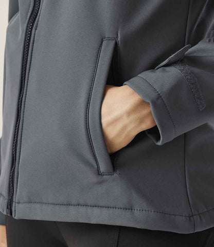 Regatta Professional Regatta Ladies Venturer Three Layer Hooded Soft Shell Jacket Seal Grey/Black