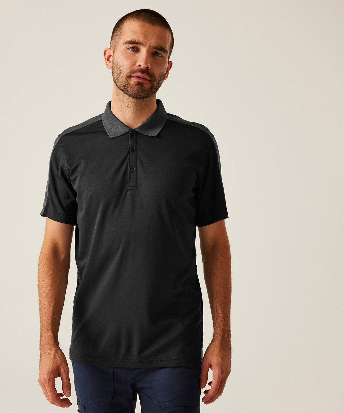 Regatta Professional Contrast wicking polo Black/Classic Red