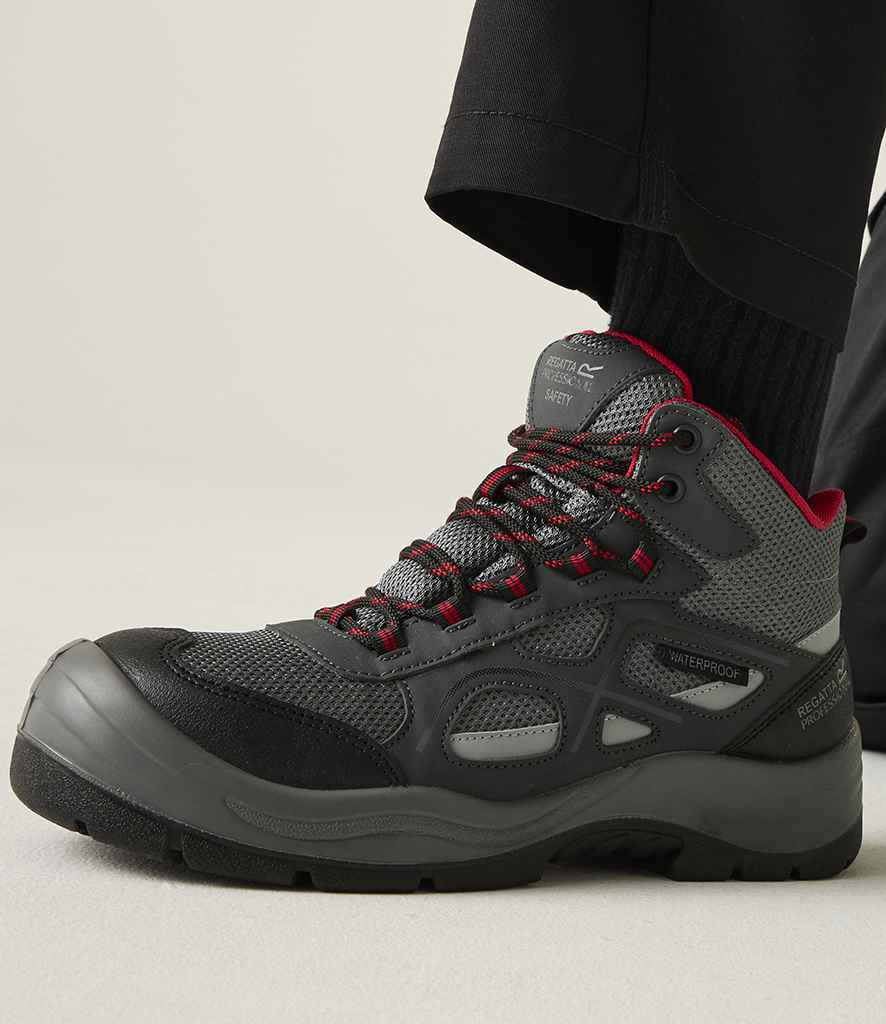 Regatta Safety Footwear Regatta Safety Footwear Limestone Waterproof S6 Boots Granite/Red