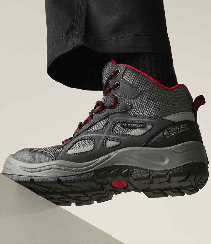 Regatta Safety Footwear Regatta Safety Footwear Limestone Waterproof S6 Boots Granite/Red