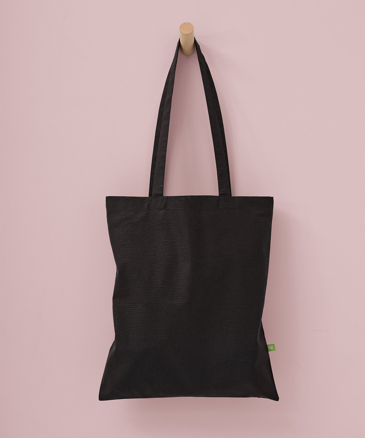 Nutshell Organic cotton shopper long handle Black
