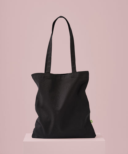 Nutshell Premium organic canvas shopper long handle Black