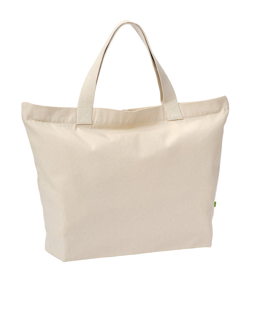 Nutshell Elba organic canvas premium zip tote Natural