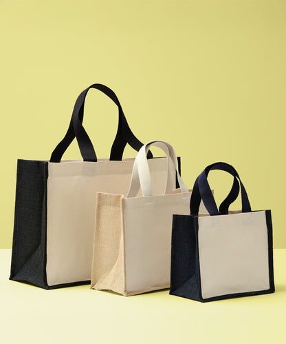 Nutshell Jute canvas panel shopper Natural/Black