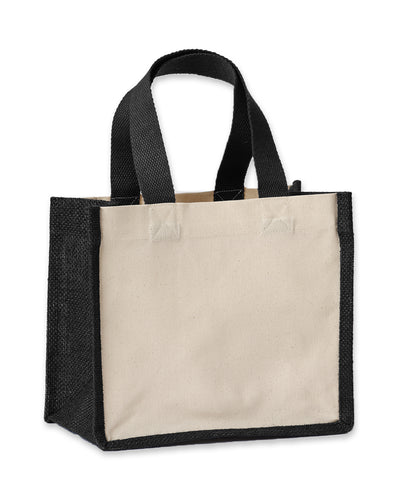 Nutshell Jute canvas panel shopper Natural/Black