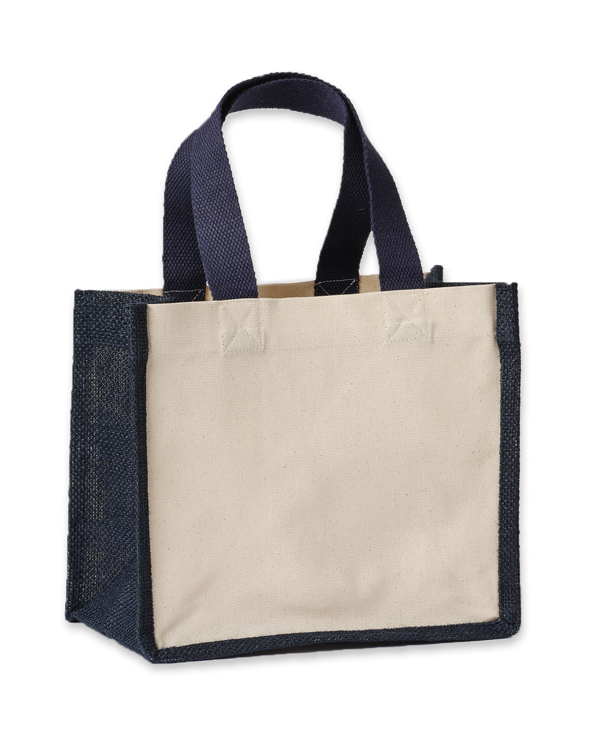 Nutshell Jute canvas panel shopper Natural/French Navy