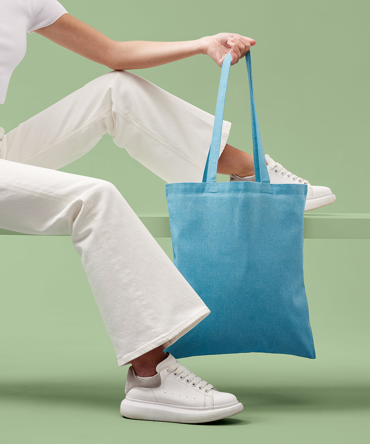 Nutshell Recycled cotton shopper long handle Black