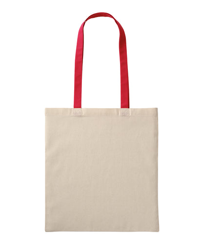 Nutshell Recycled cotton shopper long handle Natural/Fire Red