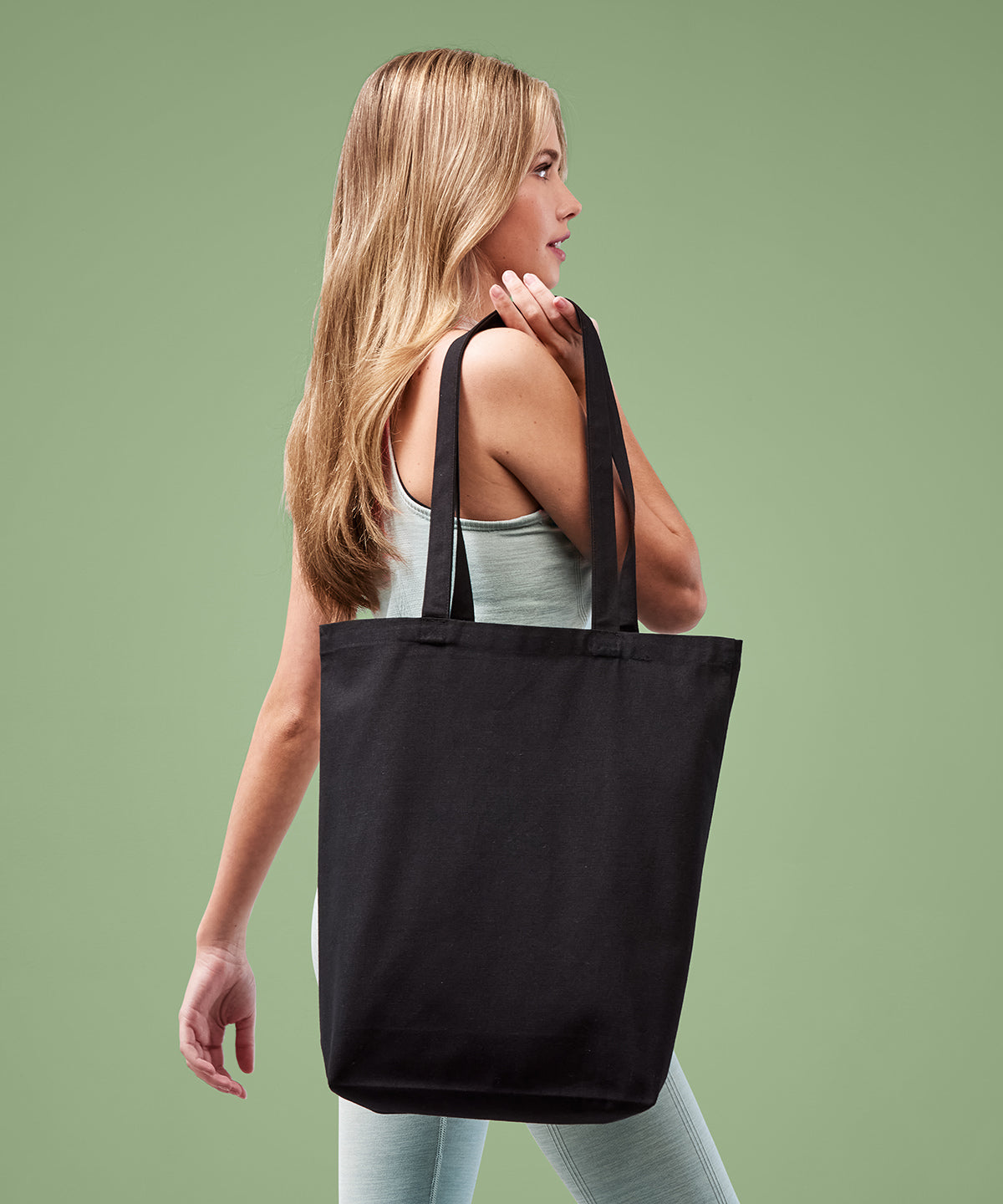 Nutshell Recycled premium canvas ‘flat base’ shopper Black