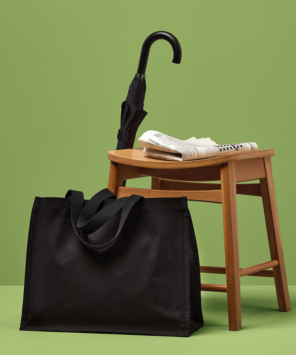 Nutshell Recycled premium canvas stand-up shopper Black