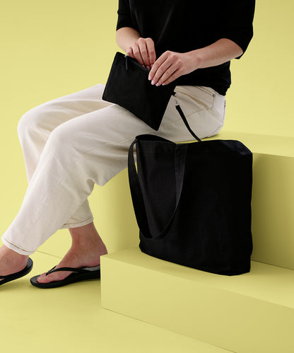Nutshell Cruise recycled tote with detachable purse Black