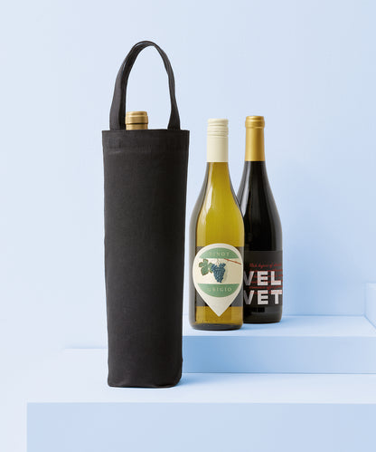 Nutshell Recycled premium canvas bottle bag Black