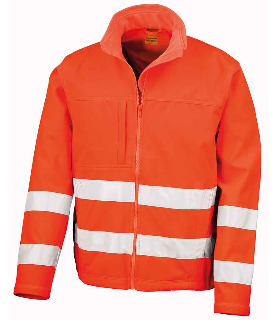 Result Safe-Guard Hi-Vis Soft Shell Jacket in Fluorescent Orange
