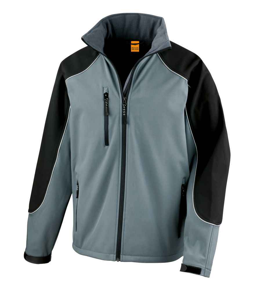 Result Work-Guard Hooded Soft Shell Jacket in Grey/Black