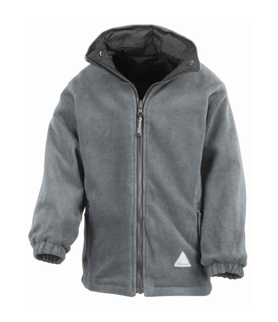 Result Kids/Youths Fleece Lined StormDri 4000 Jacket in Black/Grey