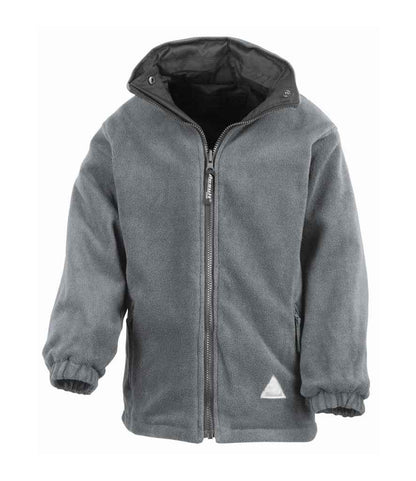 Result Kids/Youths Fleece Lined StormDri 4000 Jacket in Black/Grey
